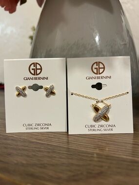 New Giani Bernini Sterling Silver Necklace & Earrings